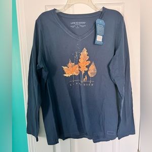 Life is Good fall shirt with long sleeves